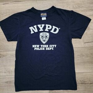 Vintage NYPD New York‎ City Police Dept Navy Blue Graphic T-Shirt Men S Torkia